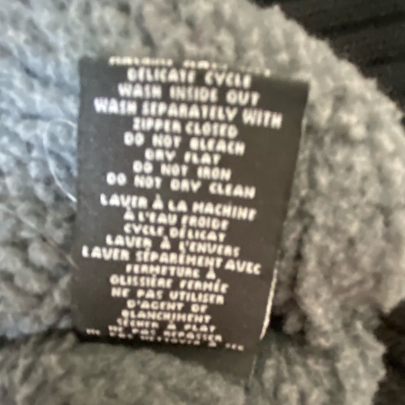 Emanuel Ungaro Mens Thick Fleece Lined Black Cotton Zip Up Sweater Coat. Sz M - Picture 12 of 14